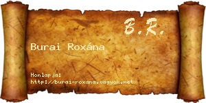 Burai Roxána névjegykártya