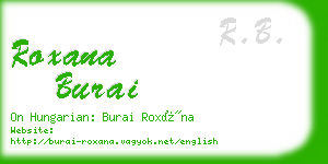 roxana burai business card